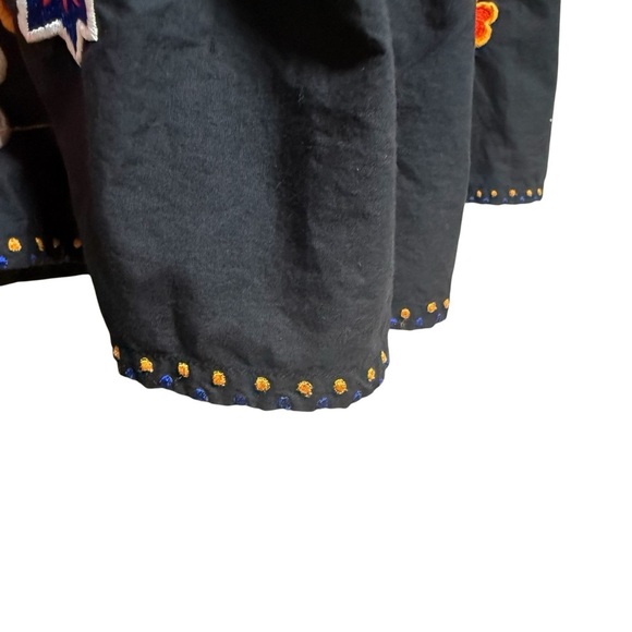 French Connection Black Twirl A-line Skirt Pleated Embroidered Vibrant Women’s 2 - Picture 6 of 8